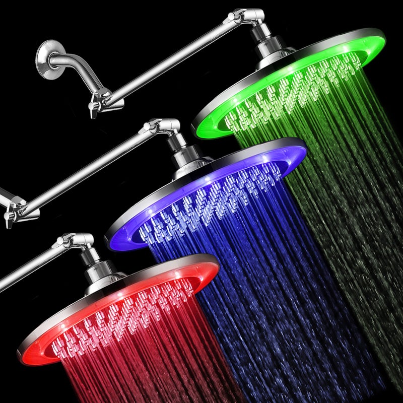 Hotel Spa HotelSpa Giant 10" Rainfall Color-Changing LED Shower Head and FREE 11 Inch Solid Brass Height/Angle Adjustable Extension Arm - Image 3